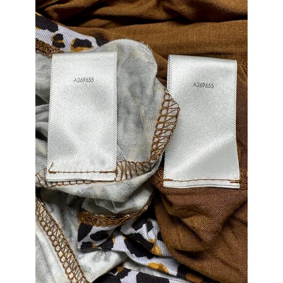 LOGO Lori Goldstein Top Womens Medium Tan Camel Twin Set Layered Tunic Stretch - Picture 8 of 8